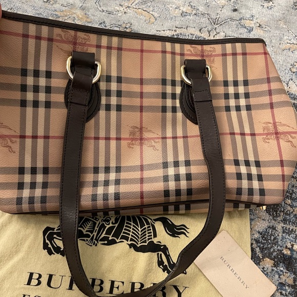 Burberry Classic model with real leather vintage check - authentic - Picture 4 of 7
